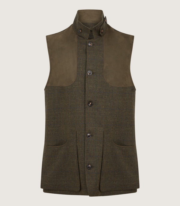 purdey Men's Technical Tweed High Collar Sporting Vest In Strathbeg