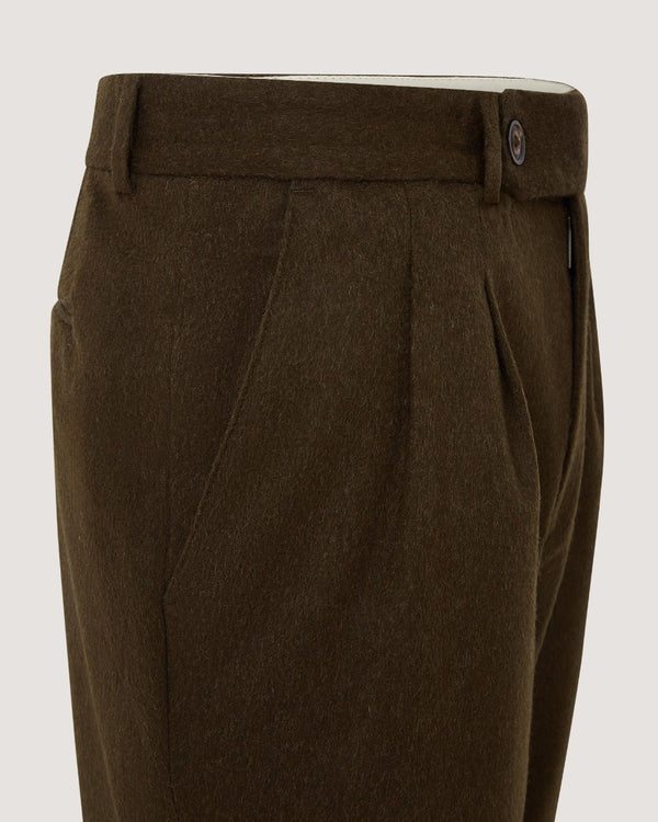 Purdey Men's Two Pleat Breek With Storm Cuff In Loden