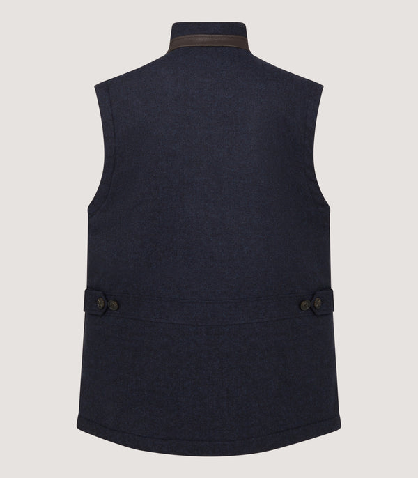 Purdey Men's Warwick Stand Collar Gilet In Midnight Navy