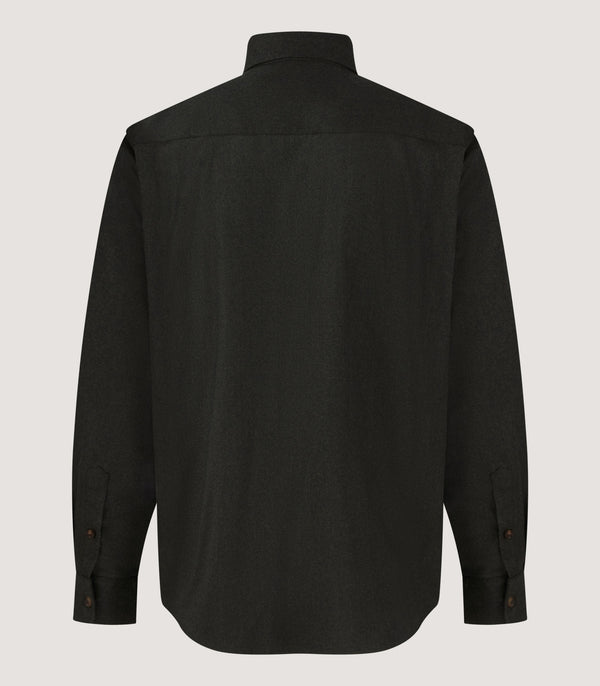 Purdey Men's Wool Cut Away Collar Shirt In Bottle Green