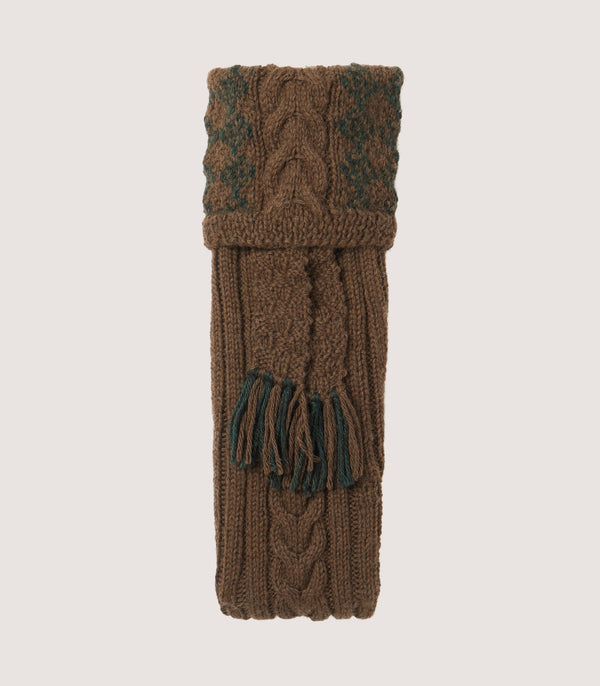 purdey Penberth Chequered Alpaca Field Sock In Coffee