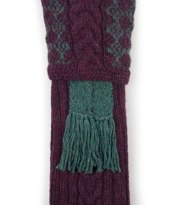 Purdey Penberth Chequered Alpaca Field Sock In Purple Heather