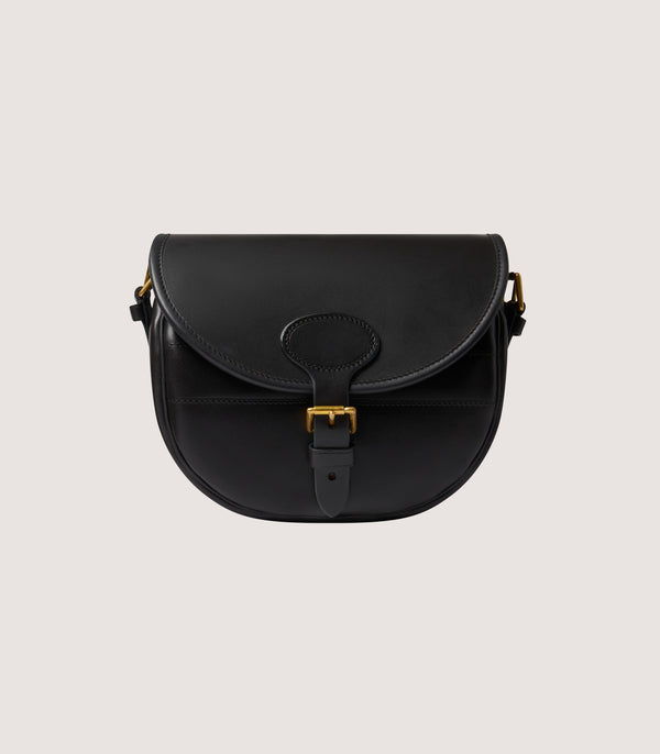 purdey Bridle Leather Cartridge Bag In Dark Brown