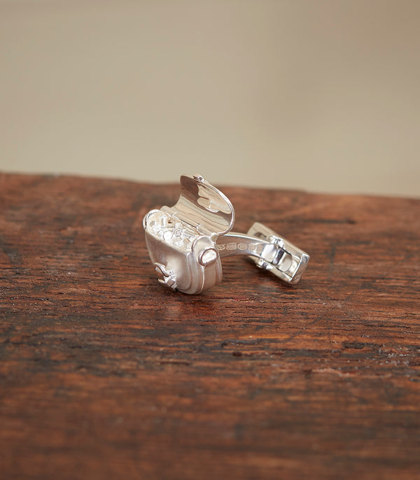 Purdey Cartridge Bag Cufflinks In Silver