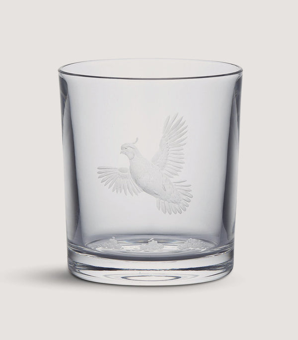 purdey Crystal Tumbler - Gambel Quail