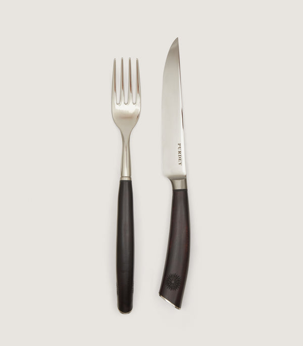 Purdey Cutlery Set In Dark Brown