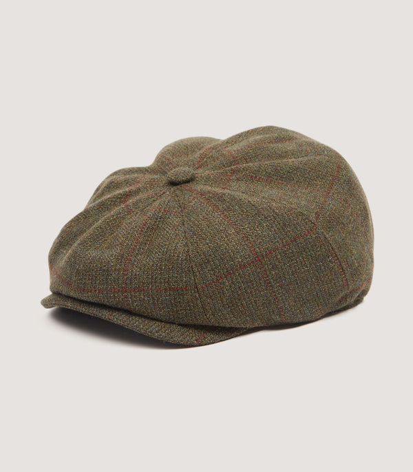 purdey Dalby Tweed Bakerboy Cap in Alum