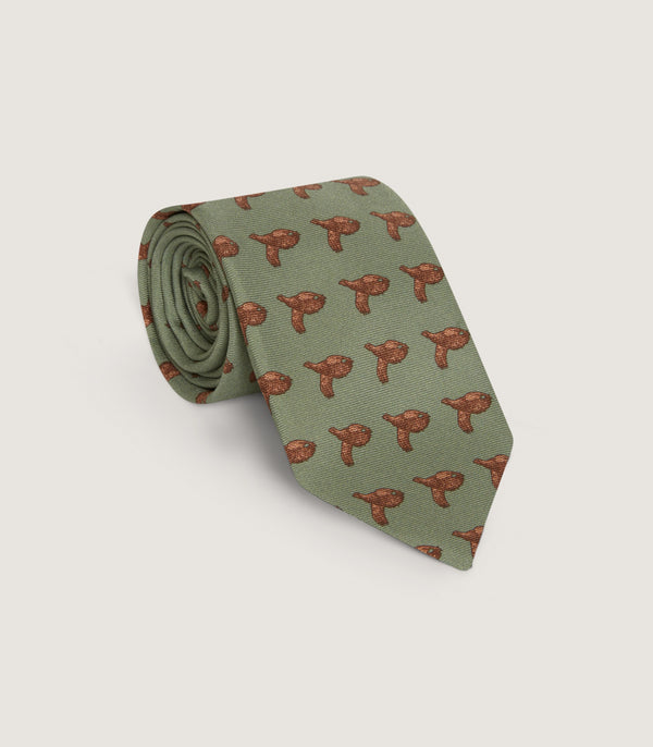 purdey Flying Grouse Tie in Silver