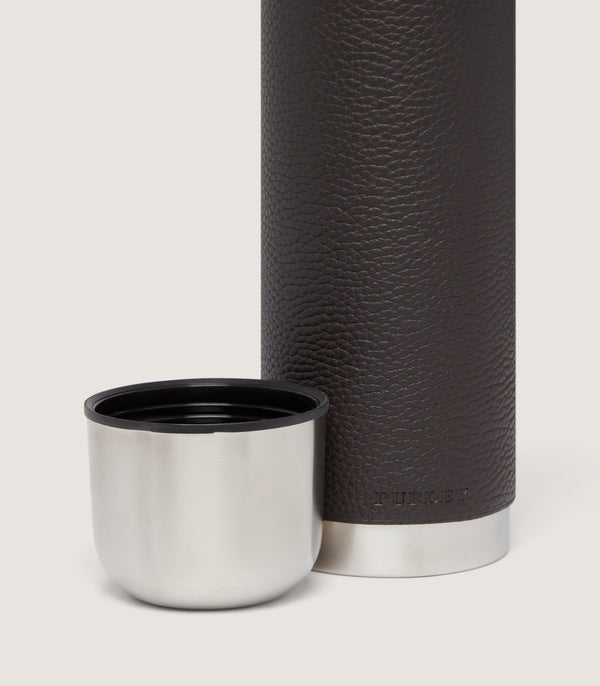 Purdey Grain Leather Covered Steel Thermos