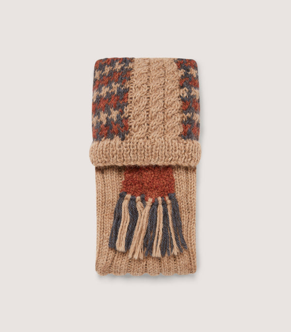 purdey Hawkers Orkney Cable Alpaca Socks in Camel