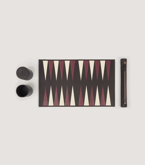 purdey Leather Backgammon Travel Set