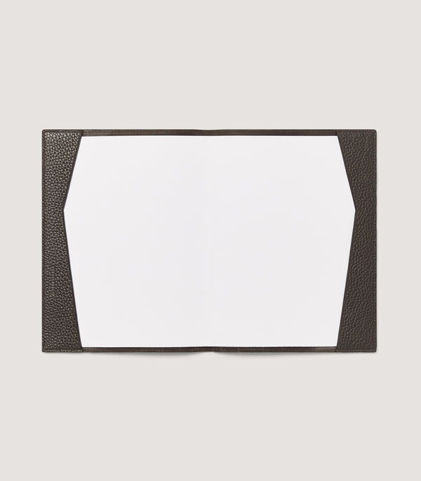 Purdey Leather Notebook Cover In Dark Brown