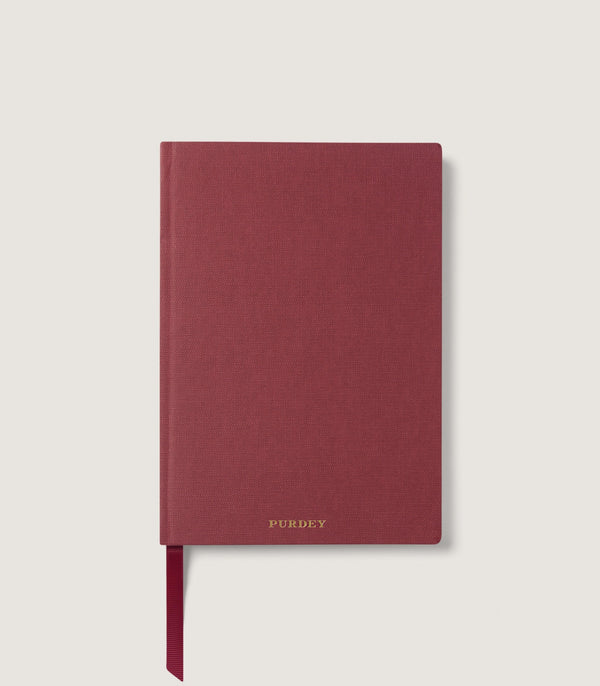 Purdey Leather Notebook Cover In Dark Brown