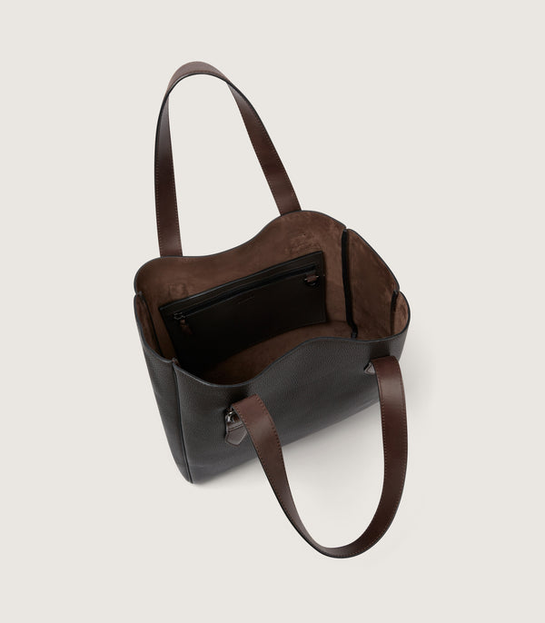 Purdey Leather Tote Keeper In Dark Brown