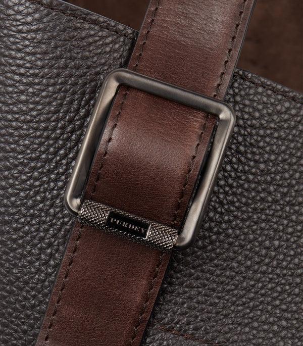 Purdey Leather Tote Keeper In Dark Brown
