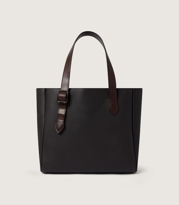 purdey Leather Tote Keeper In Dark Brown