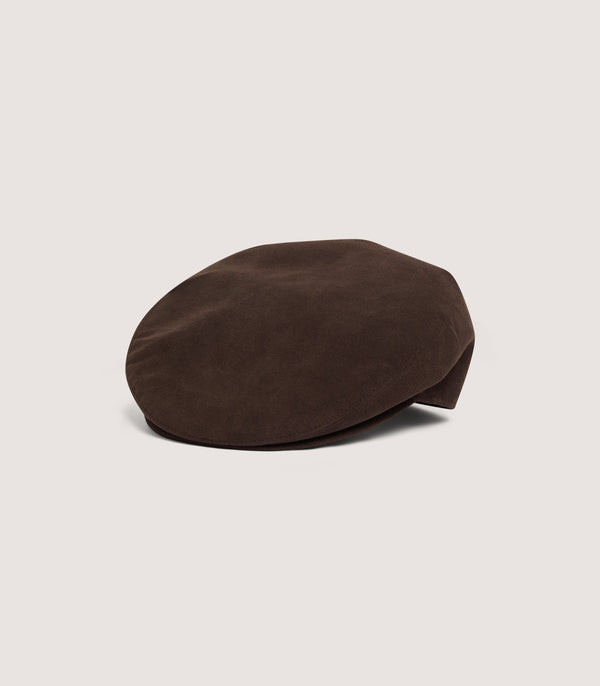purdey Litton Alcantara Cap in Dark Brown