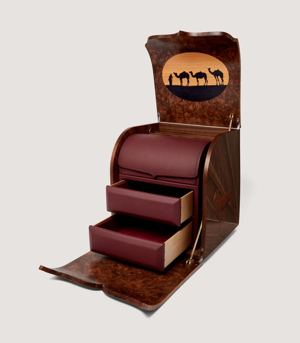 purdey Purdey Marquetry Opening Watch Box In Natural