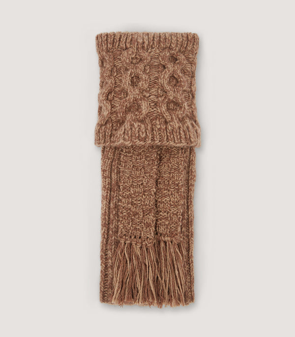 purdey Medallion Cashmere Socks in Light Taupe