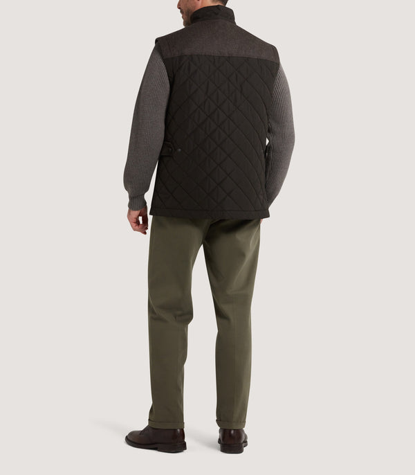 Purdey Men's Cambridge Quilted Gilet In Walnut