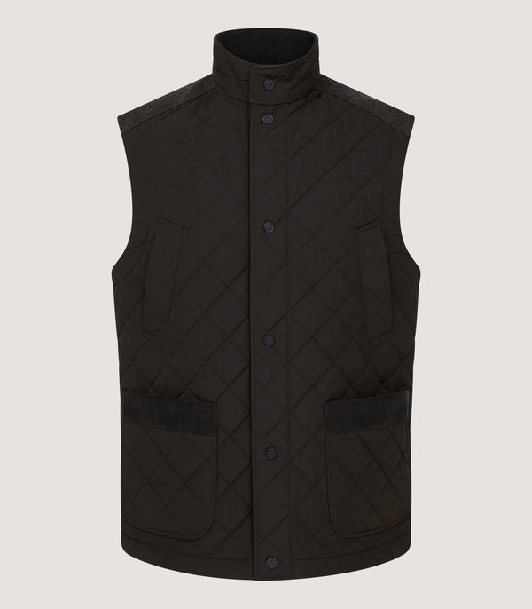 purdey Men's Cambridge Quilted Gilet in Walnut