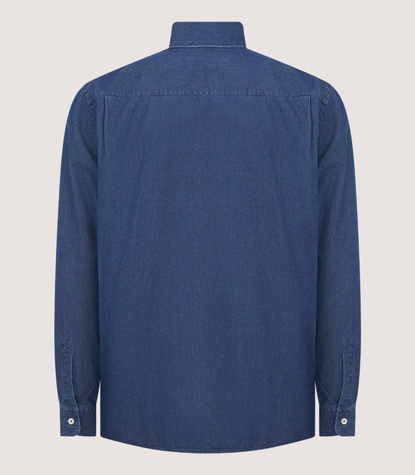 Purdey Men's Chambray Shirt In Denim Blue