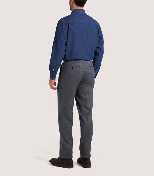 Purdey Men's Chambray Shirt In Denim Blue