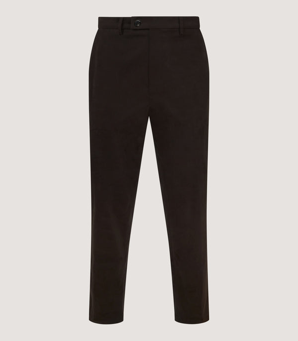 purdey Men's Cotton Flat Front Trousers in Walnut