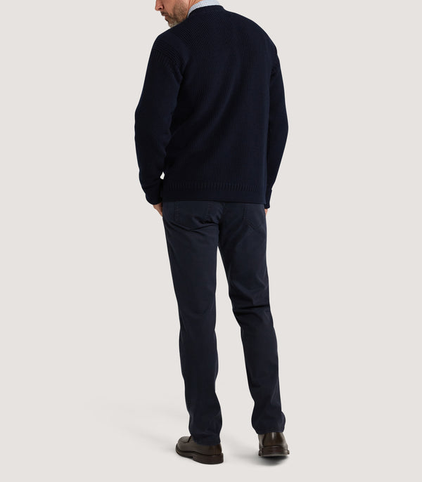 Purdey Men's Farne Guernsey Wool Sweater In Navy