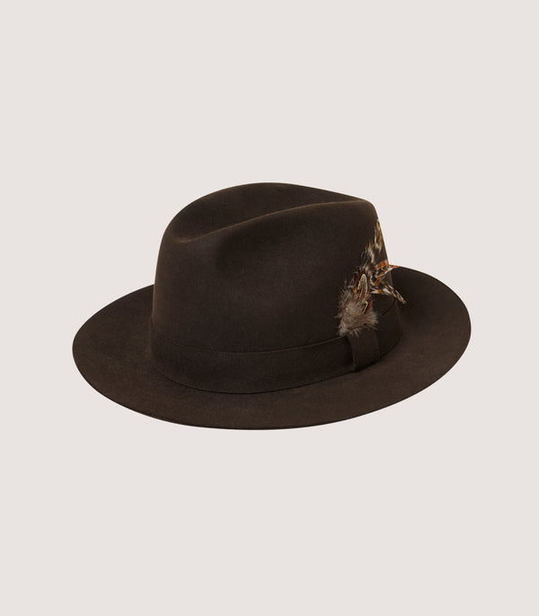 purdey Men's Fedora With Feather