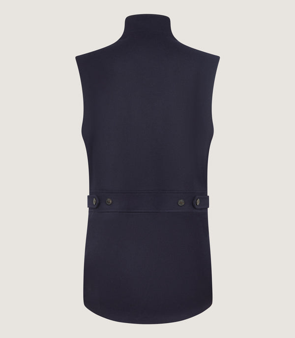 Purdey Men's High Collar Sporting Vest In Navy
