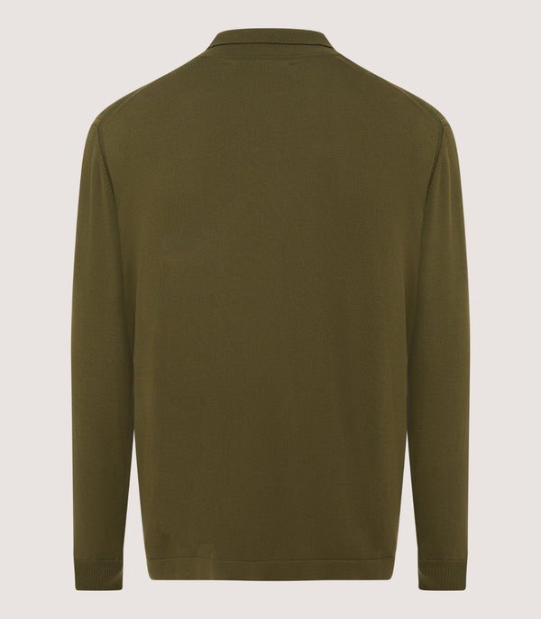 Purdey Men's Loden Audley Long Sleeve Polo