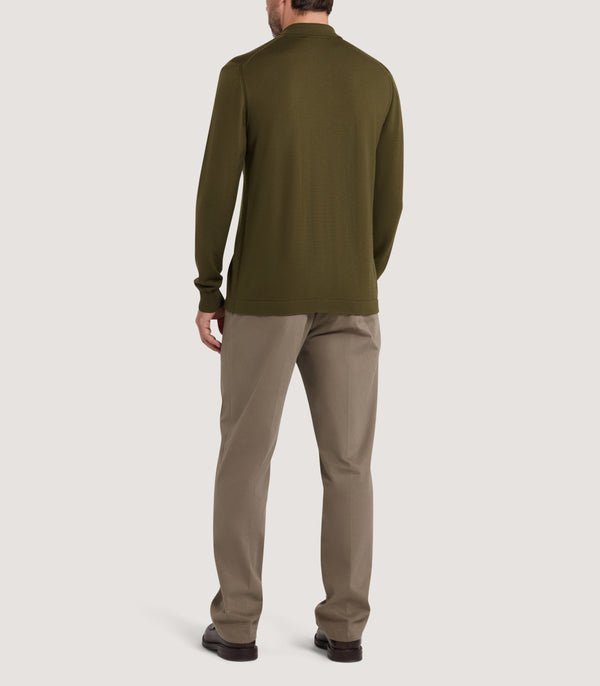 Purdey Men's Loden Audley Long Sleeve Polo