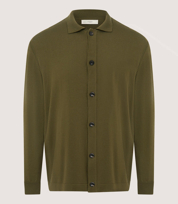 purdey Men's Loden Audley Long Sleeve Polo