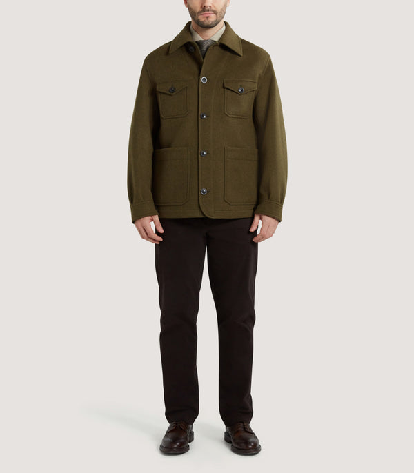 Purdey Men's Lyall Chore Jacket In Khaki Green