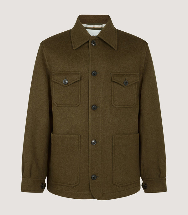 purdey Men's Lyall Chore Jacket in Khaki Green