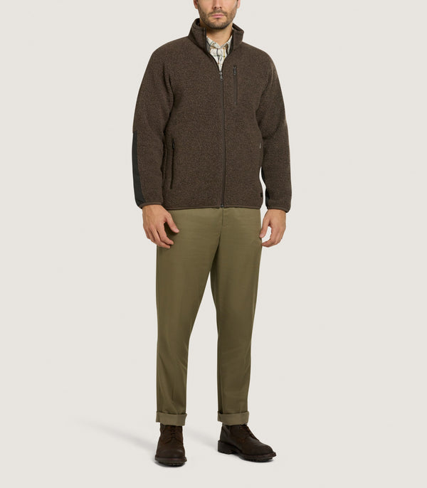 Purdey Men's Merino Lux Fleece Jacket In Walnut