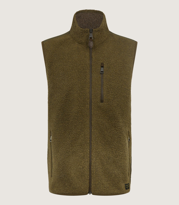 purdey Men's Merino Purdey Fleece Gilet In Lichen