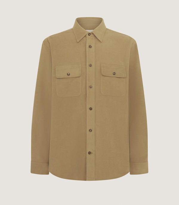 purdey Men's Moleskin Double Pocket Shirt in Sage