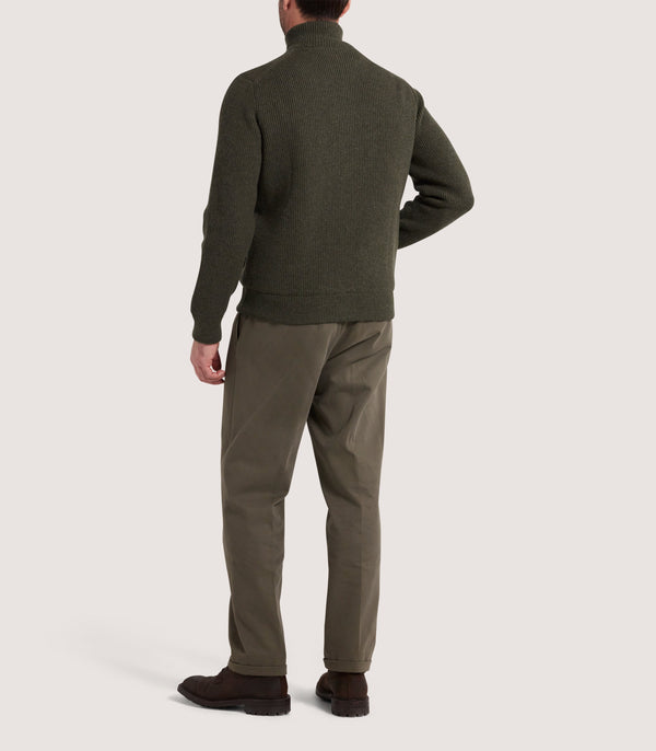 Purdey Men's Orkney Zip Front Cardigan In Loden