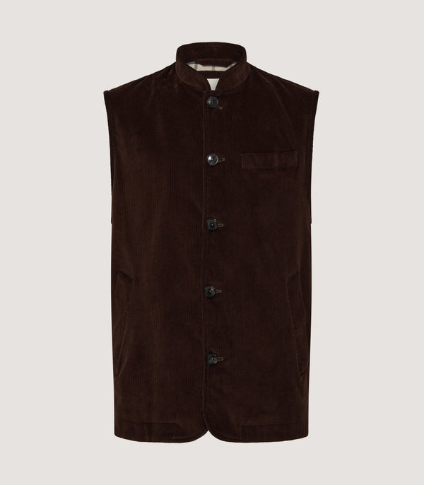 purdey Men's Orsett Corduroy Gilet in Walnut