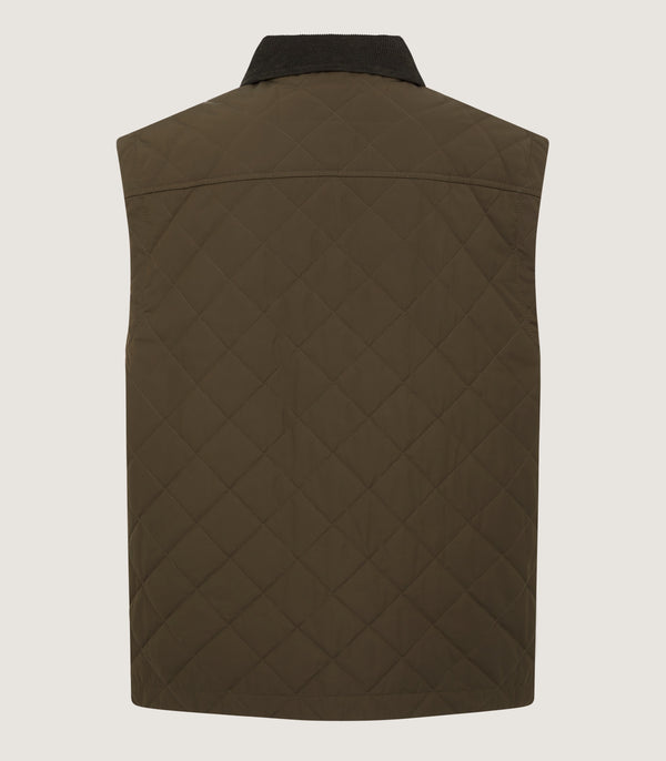 Purdey Men's Padded Purdey Gilet In Dark Olive