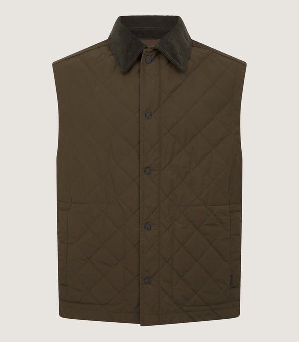 purdey Men's Padded Purdey Gilet In Dark Olive