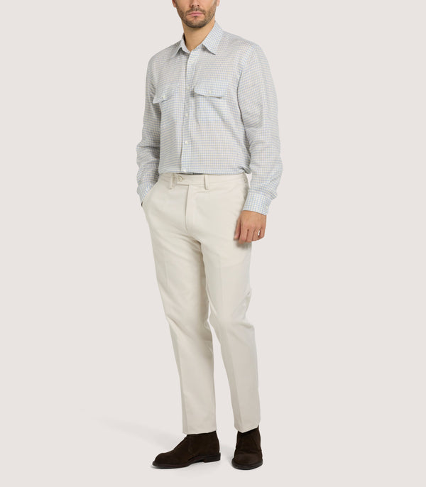 Purdey Men's Pale Indigo Double Pocket Shirt