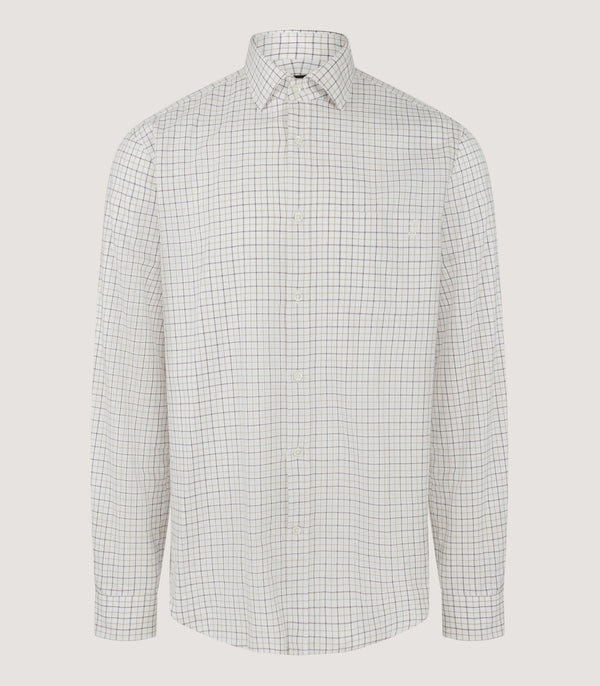 purdey Men's Shooting Tattersall Shirt in Camel