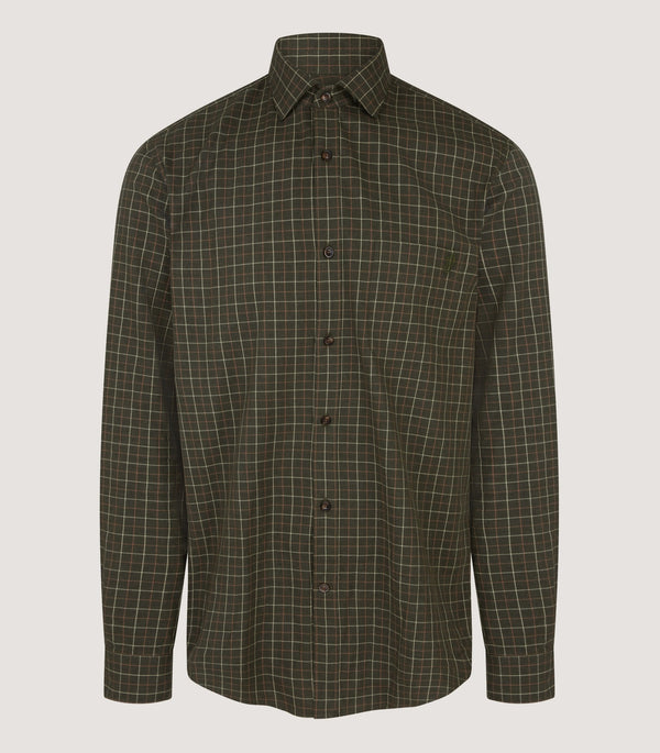 purdey Men's Shooting Tattersall Shirt in Loden