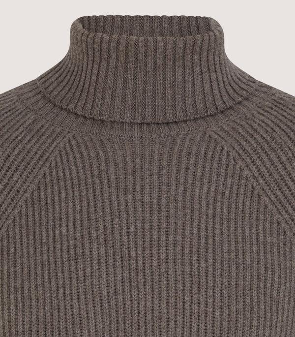 Purdey Men's St Ives Fisherman Rib Jumper In Taupe