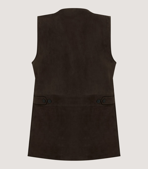 Purdey Men's Suede Sporting Vest In Walnut