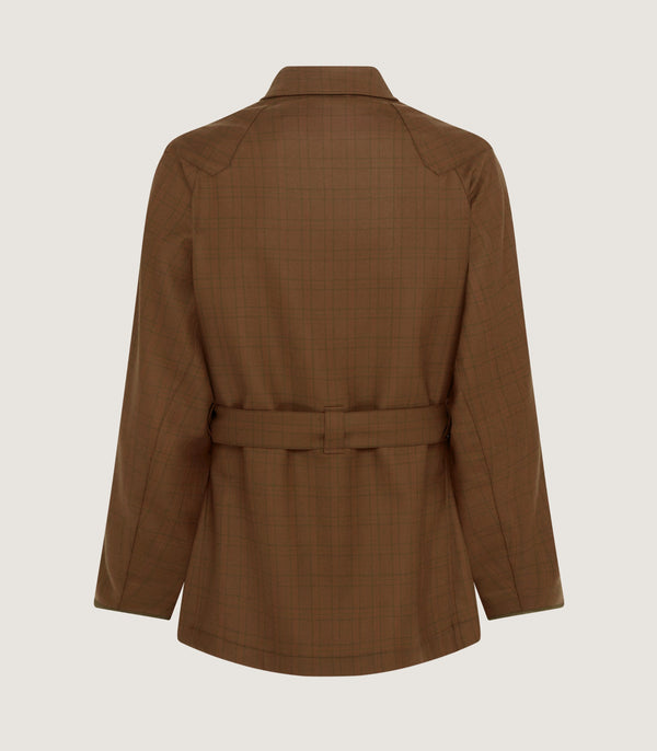 Purdey Men's Summer Norfolk Jacket In Rust Check