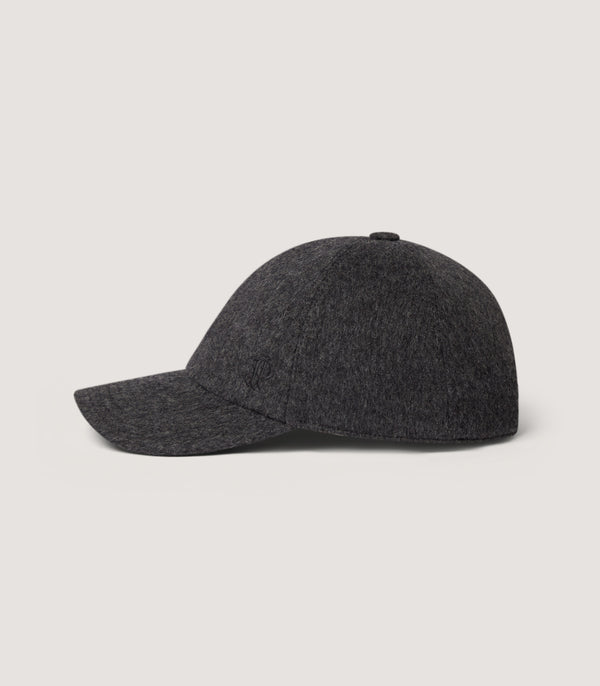 Purdey Merino Baseball Cap In Charcoal